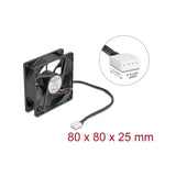 Delock Axiallüfter 24 V Dc, 80 X 80 X 25 Mm Negro