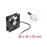 Delock Axiallüfter 24 V Dc, 92 X 92 X 25 Mm Negro