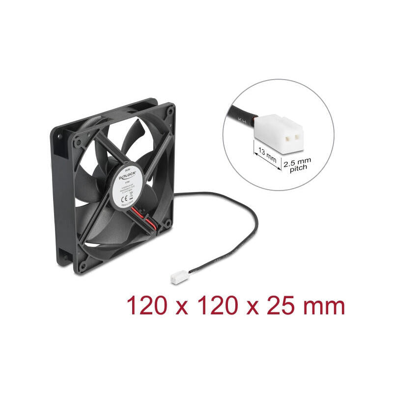 Delock Axiallüfter 5 V Dc, 120 X 120 X 25 Mm Negro
