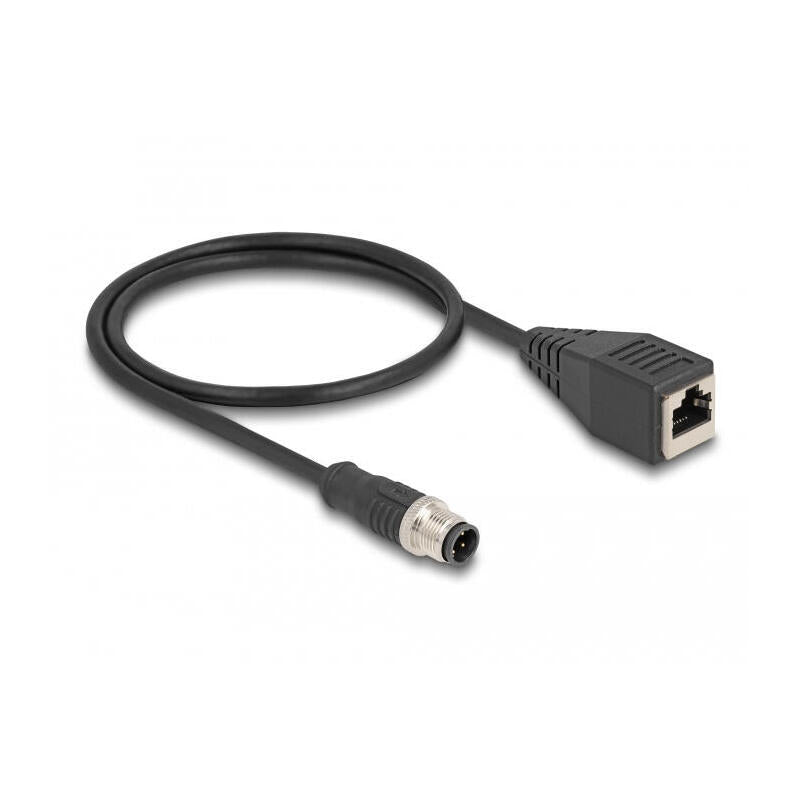Delock Cable De Red M12 D-Kodiert 4 Pin Macho A Rj45 Hembra 50 Cm