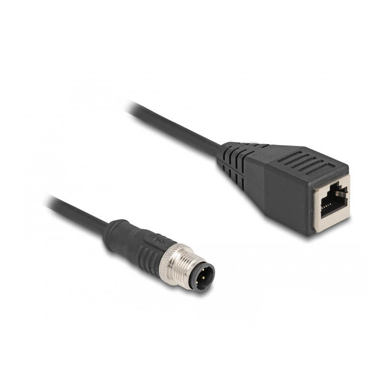 Delock Cable De Red M12 D-Kodiert 4 Pin Macho A Rj45 Hembra 50 Cm