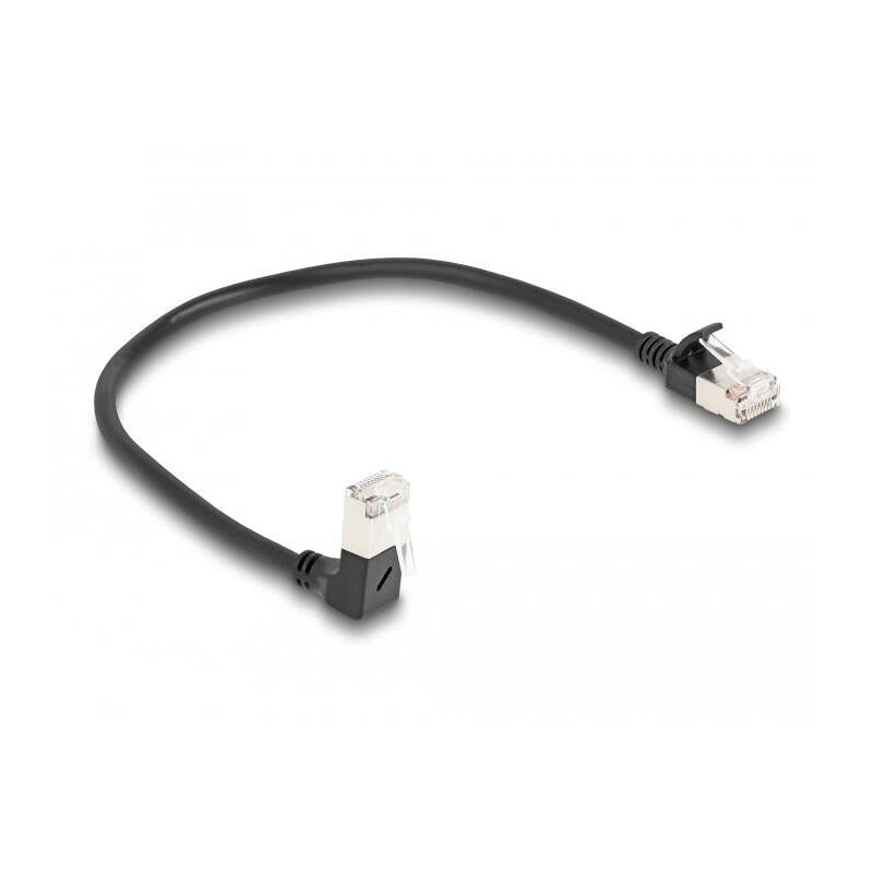 Delock Cable De Red Rj45 Cat.6a S/Ftp Slim 90° Unten Angular / Gerade 0,25 M
