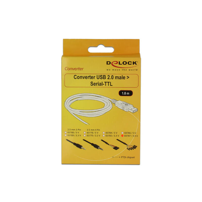 Delock Cable Usb 2.0 Macho > Ttl 6 Pin Hembra 1,80m (3,3 V)
