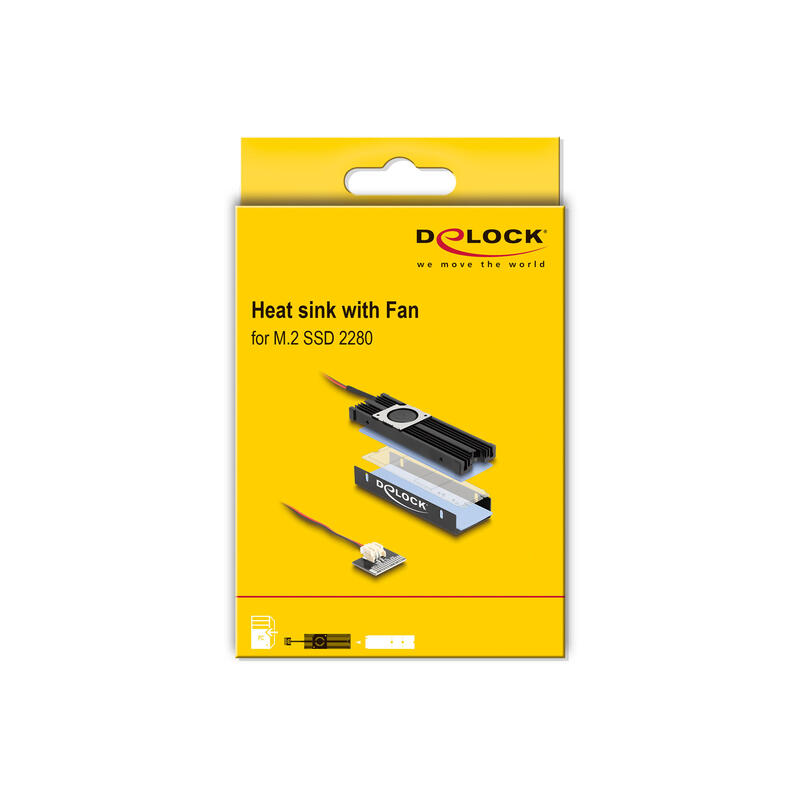 Delock Disipador Con Ventilador Para M.2 Ssd 2280 Negro
