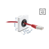 Delock Easy 45 Kabeldurchführung Rund Ø 18 Mm Blanco / Negro