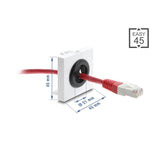 Delock Easy 45 Kabeldurchführung Rund Ø 21 Mm Blanco / Negro