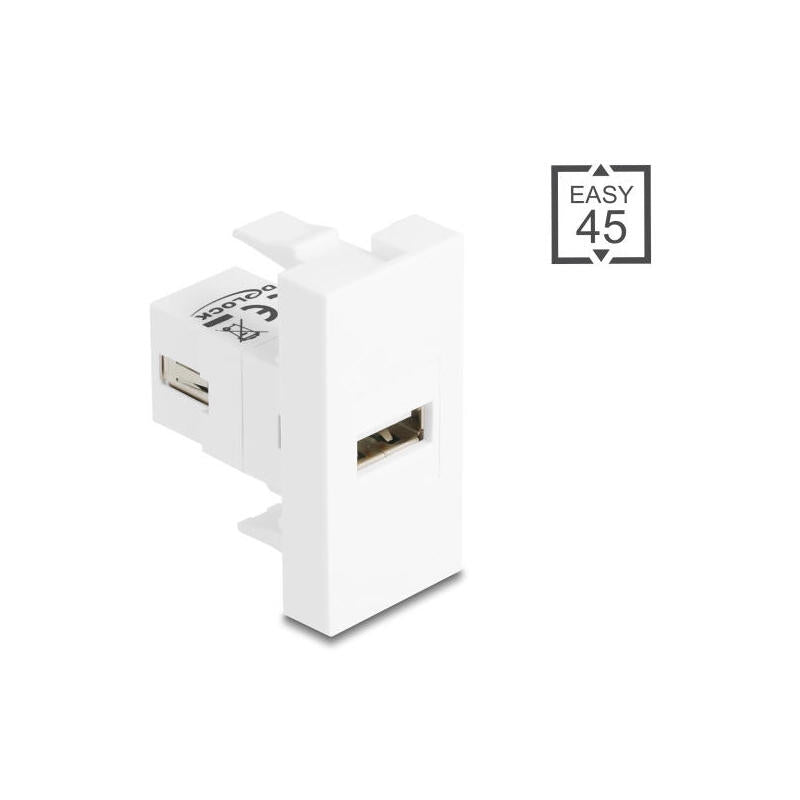 Delock Easy 45 Modulousb 2.0 Typ-A Hembra A Usb 2.0 Typ-A Hembra Blanco