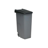 Denox Contenedor De Basura Eco C/Ruedas Y Asa 110l Gris C/Tapa Negro