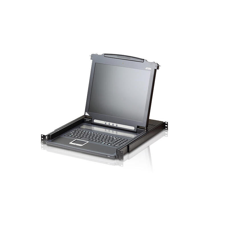 Desprecintado - Kvm Aten Cl1000m, Consola Lcd Slideaway De 17", Con Teclado Con Iluminación Led (De), Para Armario Rack De 19" (Ps/2-Usb, Vga)