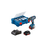 Destornilla Bosch Professional De Perforación Inalámbrica Gsr 18v-28 Profesional, Azul/Negro De 18 Voltios, 2x Batería De Iones De Litio 3.0ah, Set De Accesorios De 82 Partes 06019e610b