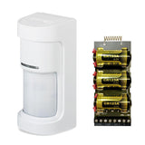 Detector Doble Pir Inalámbrico Panorámico Exterior 180° 12m Pilas Antimasking Optex + Transmisor Vía Radio Axpro Hikvision