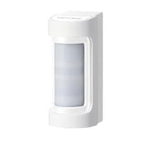 Detector Doble Tecnología Doble Pir + Microondas Autoalimentado Exterior Antimasking Cobertura 12m /90º. Blanco. Pilas No Incluidas.