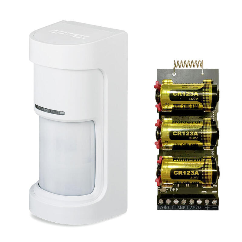 Detector Pir Panorámico Inalámbrico 180° Serie Wx Shield Exterior Antimasking Optex + Transmisor Vía Radio Axpro Hikvision