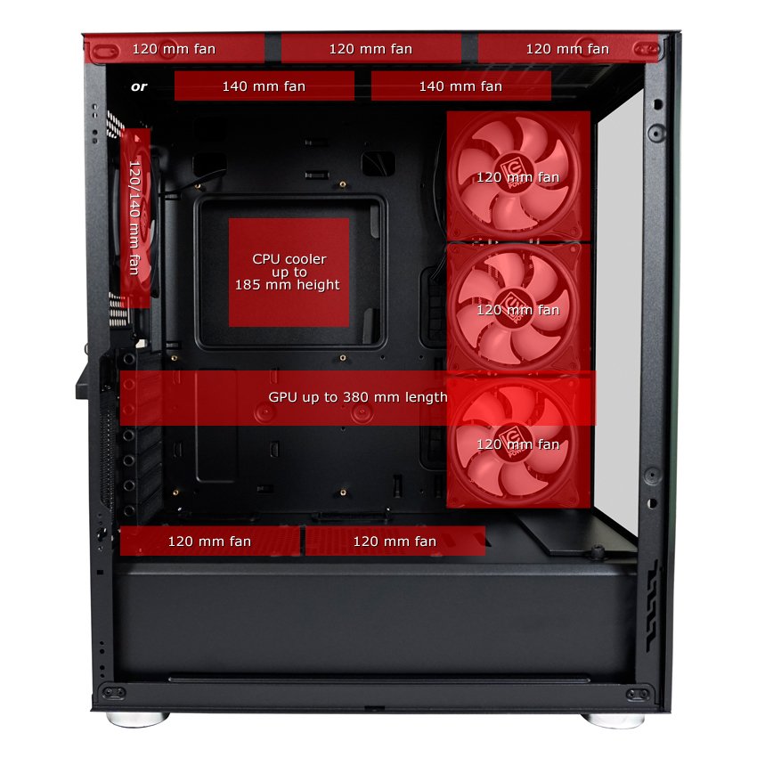 Caja Pc Lc-Power Midi Gaming 808b-On Skylla_x  +. 4 Ventilador