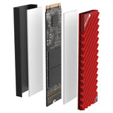 Jonsbo M.2-3 Red Sistema De Refrigeración Para Ordenador Unidad De Estado Sólido Disipador Térmico/Radiador Negro, Rojo 1 Pieza(S)