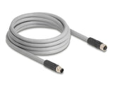 Delock M12 Cable L-Kodiert 5 Pin Stecker Zu Buchse Pur Schleppkettentauglich 3 M Grau