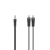 Hama Essential Cable De Audio - 2x Rca Macho - Jack 3.5mm Macho - Longitud 1.5m - Estereo - Negro