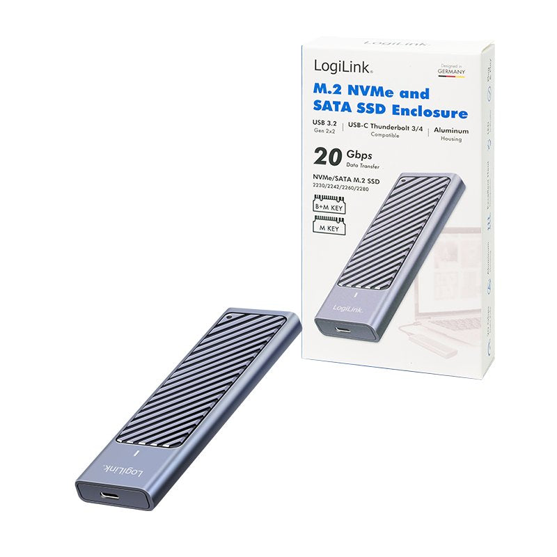 Usb 3.2 Gen2x2 (20gbps) Ssd Enclosure Usb-C To Pcie Nvme Sata