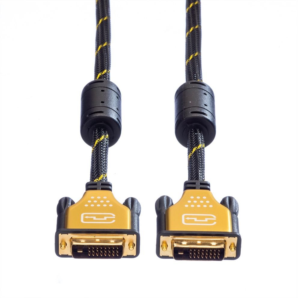 EAN 7611990194575 - ROLINE 11.04.5513 cable DVI 3 m DVI-D Negro, Oro imagen 4
