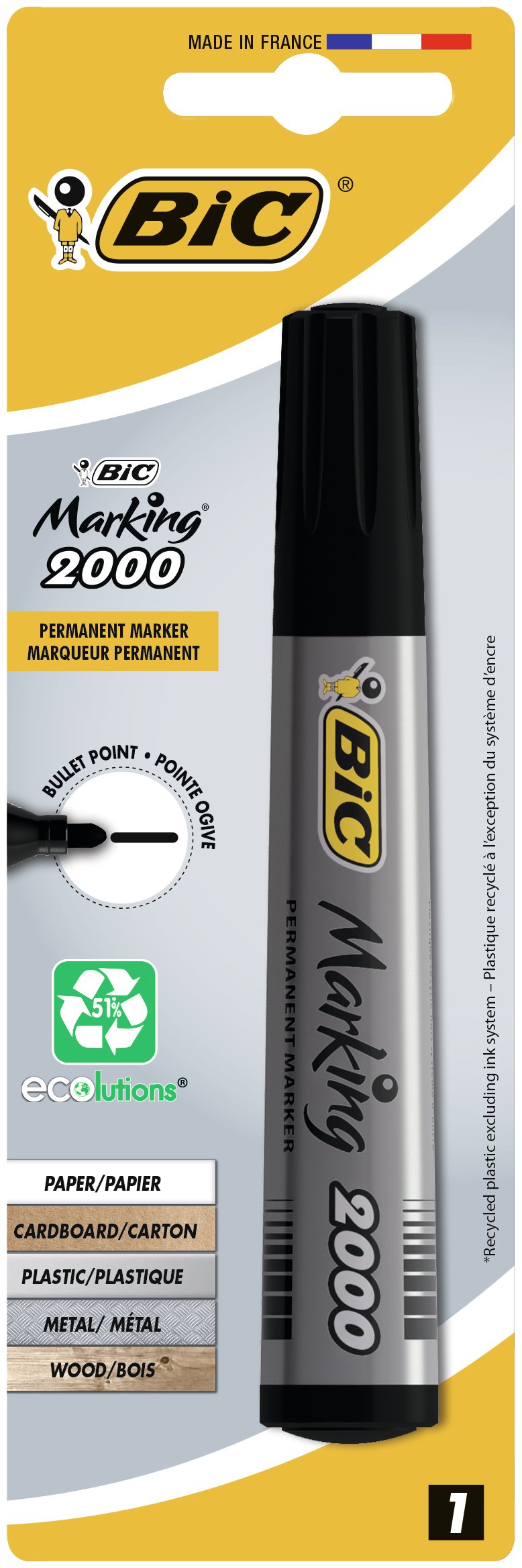 Bic Marking 2000 Ecolutions Rotulador Permanente Negro