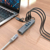 Hub Usb + Usb Tipo-C 3.2 Aisens A109-1033 3xusb 1xrj45 Gris