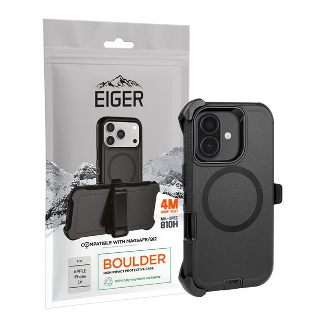 Funda Ultra Reforzada Magsafe *Drop Test 4m* Con Clip Ceinture Securisé Para Apple Iphone 16 - Eiger®