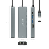 Aisens Usb-C Dock 5 En 1 - Usb-C A 1xhdmi - 1xrj45 - 2xusb - 1xpd - 15cm - Gris