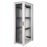 Roline 19-Zoll Netzwerkschrank Pro 42 He, 600x1000 Bxt Glastr Grau
