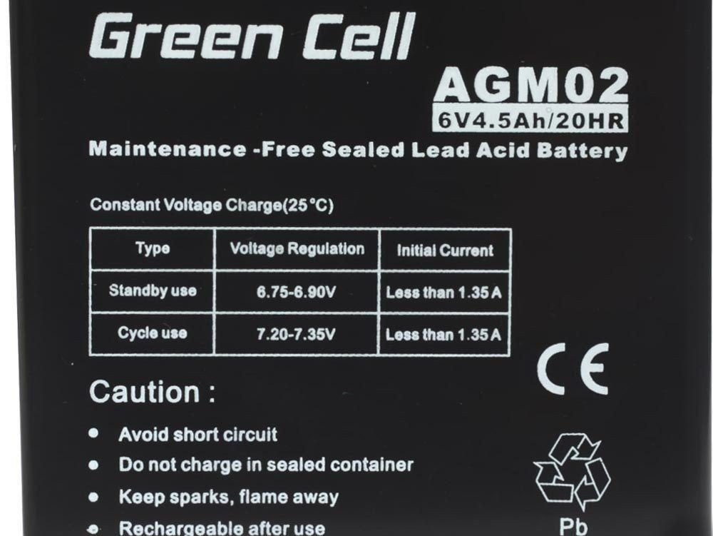 Green Cell Battery Agm 6v4.5ah