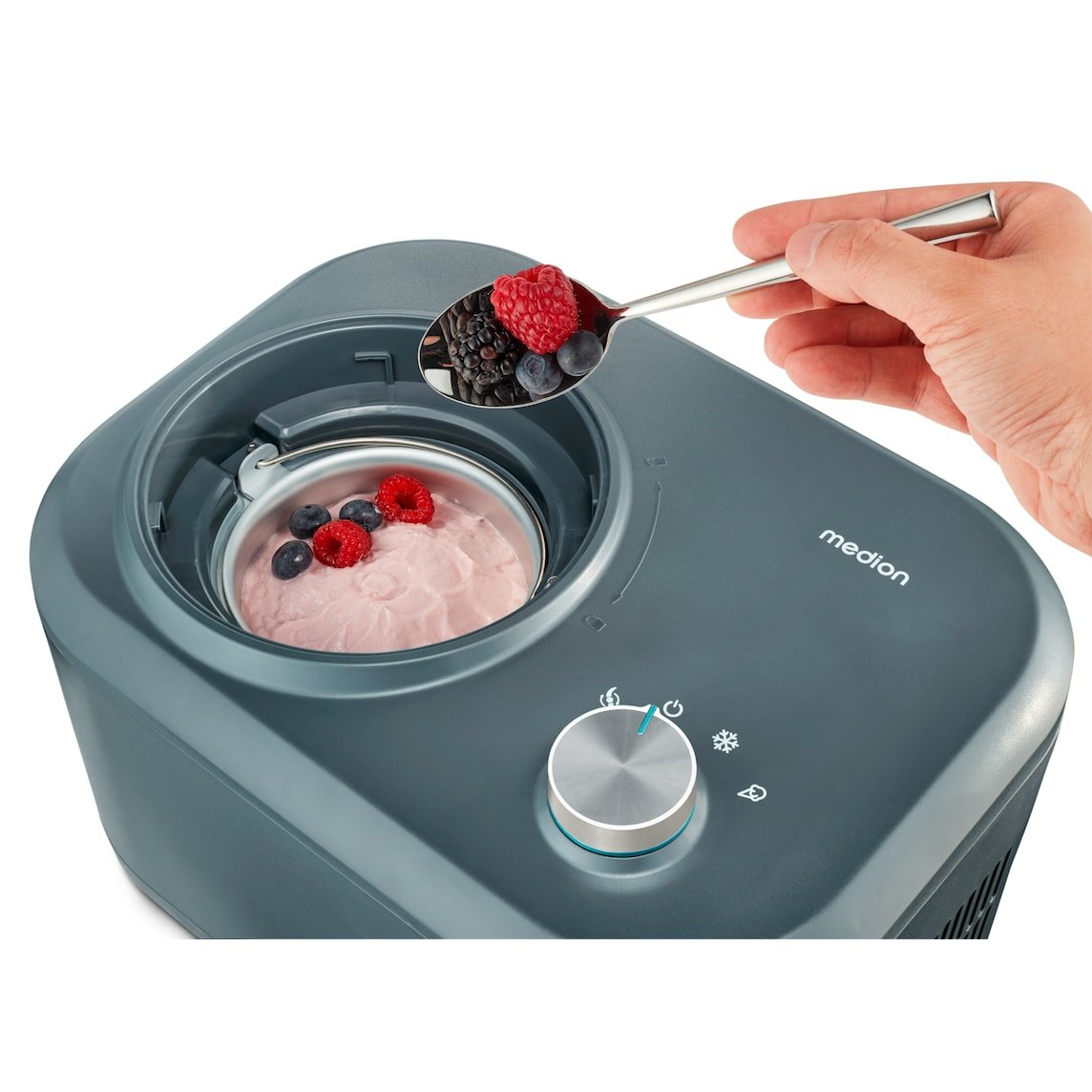 Medion Life Eismaschine Md 10169 (Negro/Edelstahl, Para 1.00ml Eiscreme, 100 Watt) 50077600