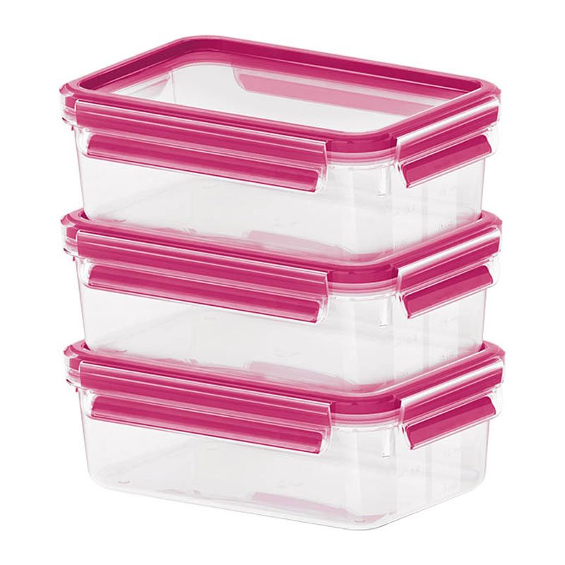 EAN 4009049403038 - EMSA 515582 recipiente de almacenar comida Rectangular Caja 0,55 L Rosa, Transparente 3 pieza(s) imagen 1