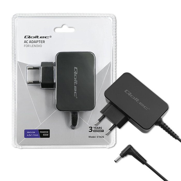 EAN 5901878510262 - Qoltec 51026 adaptador e inversor de corriente Interior / exterior 65 W Negro imagen 1