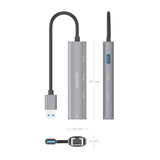 Aisens Usb3.0 Dock Usb-A A Ethernet Gigabit + Hub 2xusb-C+1xusb-A, Gris, 15cm