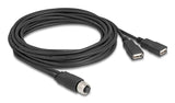 Delock M12 Cable A-Kodiert 8 Pin Buchse Zu 2 X Usb 2.0 Typ-A Buchse 3 M Schwarz