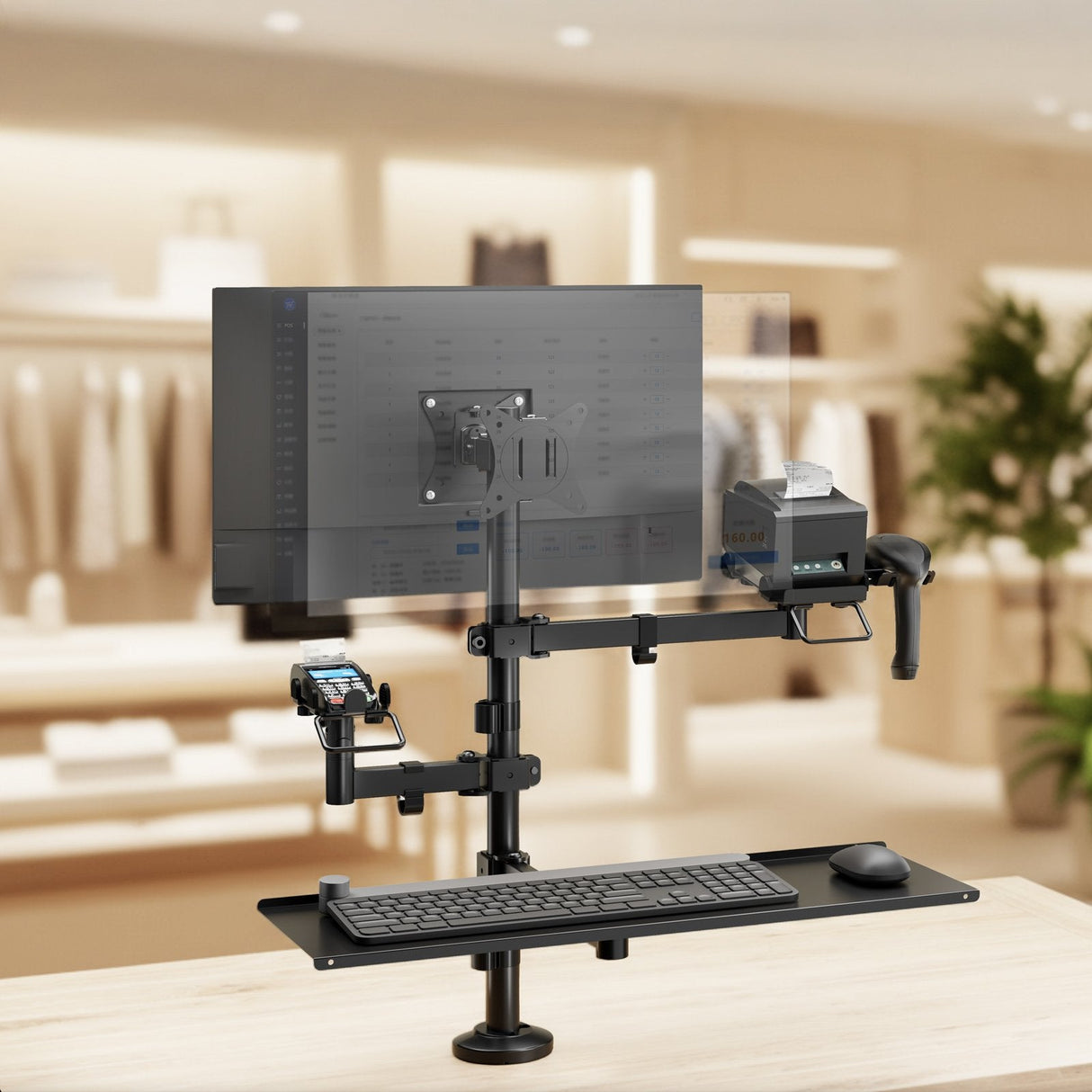 Soporte De Mesa Para Tpv 2 Monitores Tooq Tqpm0003 Giratorio Inclinable Rotatorio Hasta 9kg