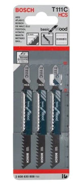 Bosch Professional Hoja De Sierra De Calar T 111 C Basic Para Madera, 100mm 3 Piezas 2608630808