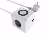 Power Cube With Wireless  Charging, 3 Schuko Outlets, 2