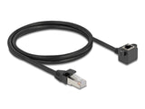 Netzwerk Verlängerungscable Rj45 Stecker Zu Rj45 Buchse 90° Gewinkelt Cat.6 F Utp 1 M Schwarz