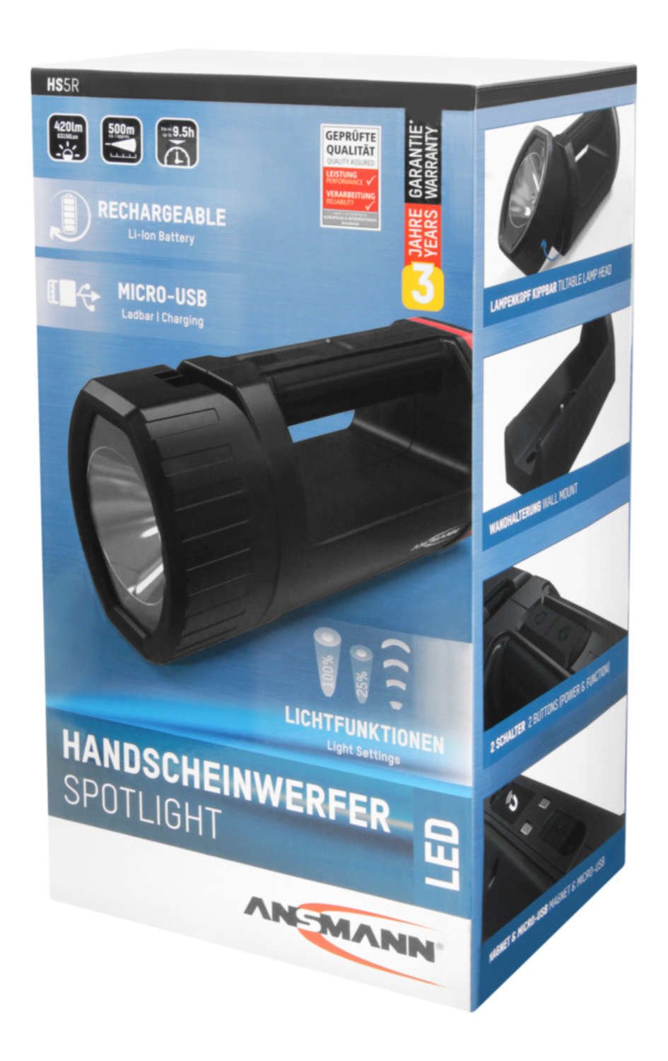 Ansmann Linterna De Mano Led  Hs5r