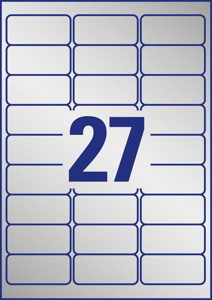 Avery Zweckform Znamionowe A4 63,5 X 29,6 Mm Srebrne