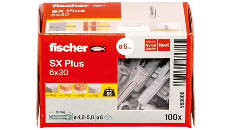 EAN 4048962480825 - Fischer 568006 tornillo de anclaje y taco 100 pieza(s) Anclaje de expansión 30 mm imagen 4