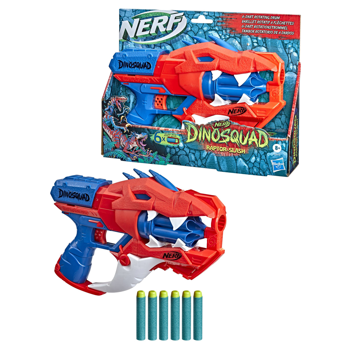 Nerf Dinosquad Raptor Slash Blaster 6 Dardos