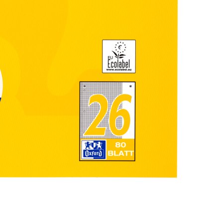 Oxford Collegeblock A4+220x295mm 80 Bl. Kariert Rand Blanco R