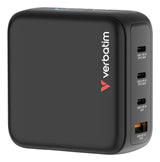 Cargador De Pared Universal Gan Para Viaje Verbatim Mini Gan Charger Con Pantalla 3xusb Tipo-C 1xusb 140w