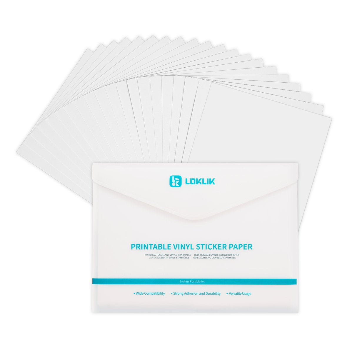 Loklik Bedruckbares Vinyl-Aufkleberpapier Matt A4 - 20er-Pack