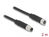 Delock M8 A-Kodiert 3 Pin Cable Stecker Zu Buchse Pur (Tpu) 2 M