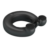 Pretty Love - Dahlia Anillo Vibrador + Estimulador De Clítois 12 Vibraciones Negro