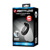 Pretty Love - Dahlia Anillo Vibrador + Estimulador De Clítois 12 Vibraciones Negro