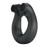 Pretty Love - Dahlia Anillo Vibrador + Estimulador De Clítois 12 Vibraciones Negro