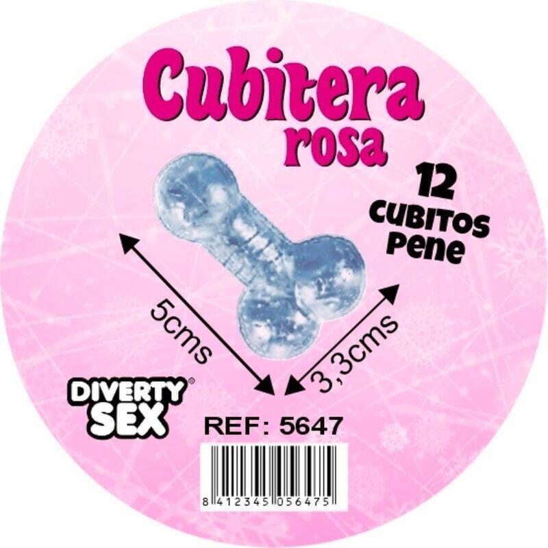 Diablo Picante - Cubitera 12 Penes Silicona Dura Para Colgar Rosa